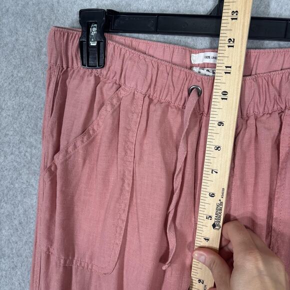 Nicole Miller Cargo Linen Jogger Pants Medium Comfort GORP Resort Cruise Elastic - Picture 5 of 10